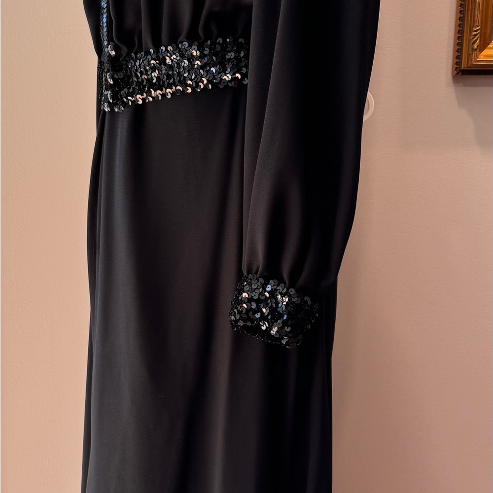 Three Flaggs‎ skinner couture ladies vintage 90s black 2 piece skirt set size 8 - Picture 2 of 16